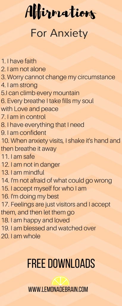 Anxiety Affirmations - Lemonade Brain