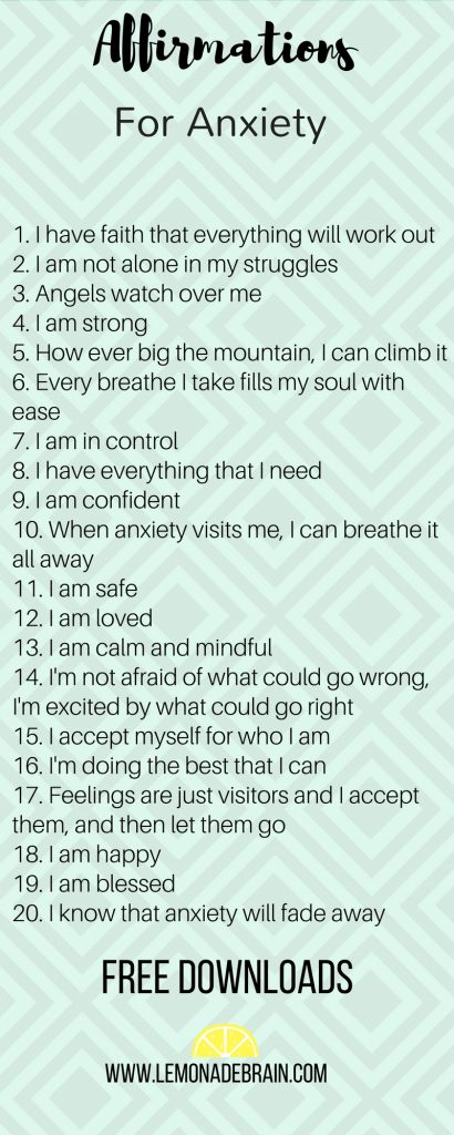 self affirmations for anxiety