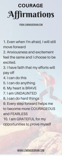 Courage Affirmations - Lemonade Brain