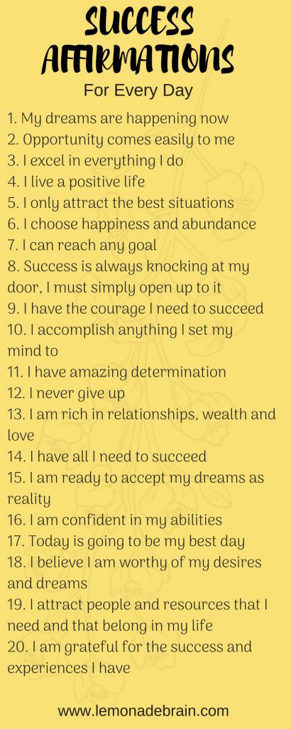 Affirmations for Success - Lemonade Brain